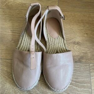 Nine West blush pink flat espadrille with ankle strap size 5.5
